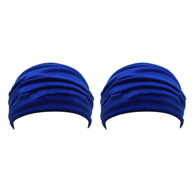ziyahi 1PC Foldable Yoga Headband Nonslip Elastic Stretch Hairband Turban Running Blue 2Set