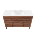 thumbnail image 3 of Modway Render 48" Modern Plastic Single Sink Bathroom Vanity in Walnut/White, 3 of 16
