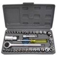 thumbnail image 1 of 40 Pcs Tool Kit Set Wrench Hand Tool Socket Set | For Automobile Repair 40 Pcs Tool Kit, 40 In 1 Toolkit, 450 Grams-15 L X 10 W X 3 H | Reversible Ratchet Handle, Adaptor, Spinner Handle, 1 of 5