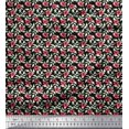 thumbnail image 1 of Soimoi Georgette Viscose Fabric Leaves & Poppy Floral Print Sewing Fabric Yard 42 Inch Wide, 1 of 6