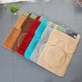 thumbnail image 2 of 3 Pieces Shaggy Bath Mat Set,Soft Absorbent Plush Microfiber Bathroom Rugs,Non Slip Bath Rugs Tie Dye Plush Bathroom Rugs Sets,U Shaped Toilet Contour Matm,Bath Rug,Toilet Lid Cover Mat with Rubber, 2 of 8