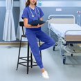 thumbnail image 3 of Milaget Ensemble d'Uniforme pour Femmes Uniforme d'Infirmière Durable Col en V Lavable en Machine Respirant m, 3 of 5