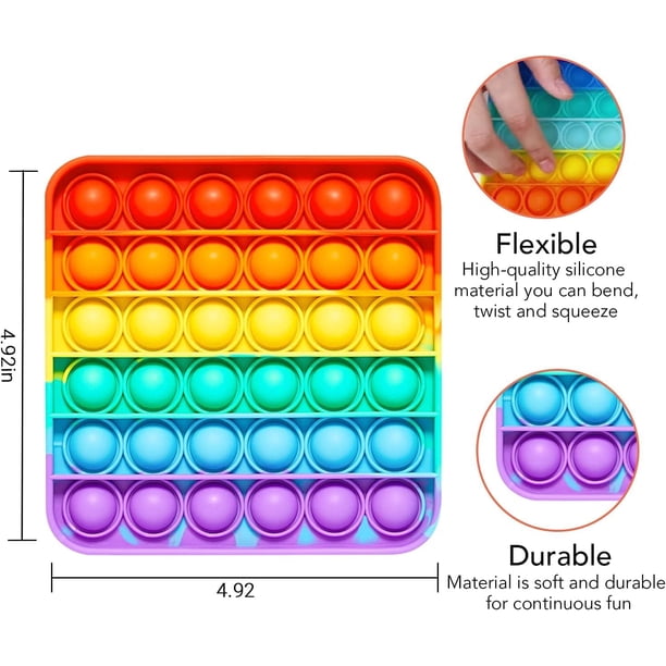 INGJIA Push And Pop Bubble – Jouet Sensoriel En Silicone – Anti-stress, éducatif – 4 Pièces