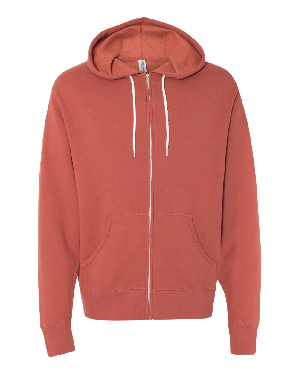 Independent Trading Co. Unisex Lightweight Full-Zip Hooded Sweatshirt, XS, Rust