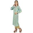 thumbnail image 4 of Moomaya Kurti Ligne A à Manches Longues Imprimées pour Femmes, Rayonne Froissée, Blouse Ethnique Indienne de Designer, 4 of 7