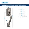 thumbnail image 3 of Front Entry Handleset with Left Handed Accent Door Lever Lower Half Grip Aged Bronze FE CAM Acc CAM LH, 3 of 7