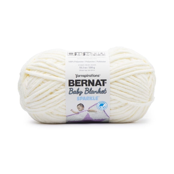 "Bernat® Fil Sparkle™ de Couverture pour Bébé Polyester #6 Super Volumineux, 10,5 Oz/300 G, 220 Yards"