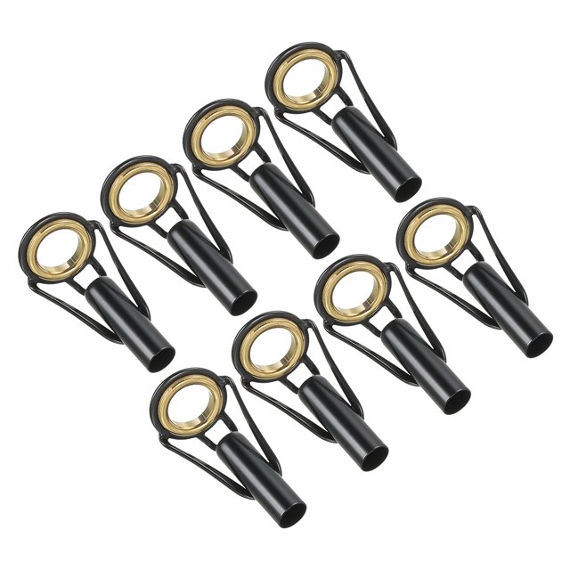 Unique Bargains 4.6mm Stainless Steel Fishing Rod Tip Repair Kit Pole Ring Guide Replacement, Golden 8 Pack