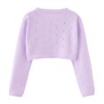 thumbnail image 4 of zbxnLI Toddler Girls Bolero Cardigans Lightweight Long Sleeve Knit Open Front Cropped Cardigan Sweaters, 4 of 8