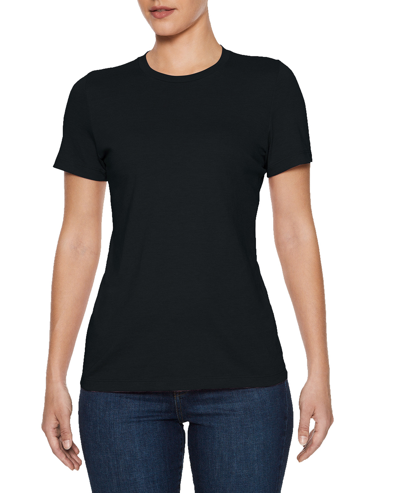 Gildan Ladies Softstyle CVC T-Shirt, XL, Pitch Black