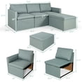 thumbnail image 2 of Costway Convertible Sectional Sofa L-Shaped Couch w/Reversible Chaise Green, 2 of 10