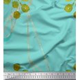 thumbnail image 1 of Soimoi Green Heavy Canvas Fabric Leaves & Ranunculus Floral Print Sewing Fabric Yard 58 Inch Wide, 1 of 5