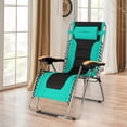 thumbnail image 3 of Costway Chaise Longue Zéro Gravité Rembourrée Surdimensionnée Pliable Réglable Turquoise, 3 of 6