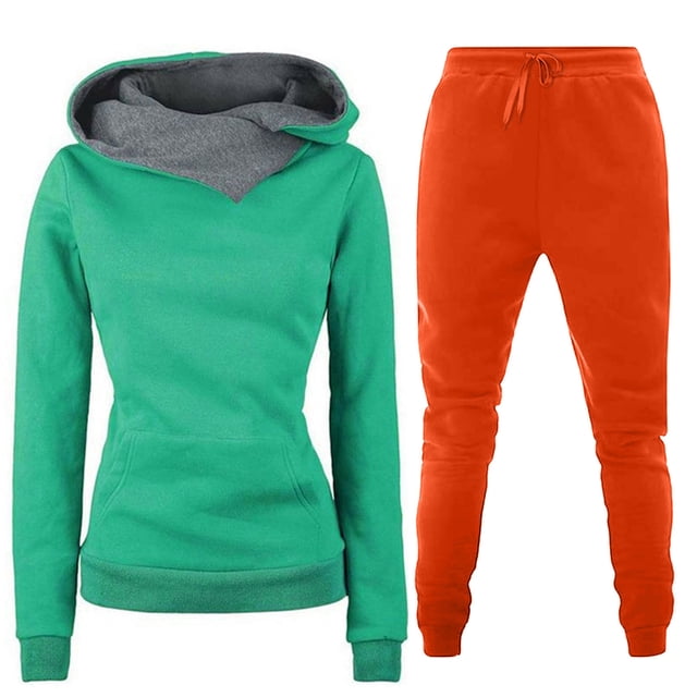 Aboser Matching Sweatsuits 2pcs Sets Womens Solid Turtleneck Pullover Tops Casual Pants Workout Set Casual Tracksuit Jogging Sweat Suit