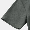 thumbnail image 4 of Babysbule Mens Shirts Clearance Men's Round Neck Pocket Button Solid Cotton Linen Short Sleeve Shirt, 4 of 7