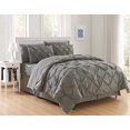 thumbnail image 1 of Mocassi Comforter Set, 8-Piece Pintuck Down Alternative, Soft & Plush Bedding Set Perfect for Any Bed Room, King/California King Size, Gray, 1 of 6