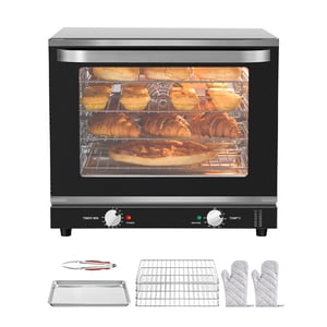 KFFKFF Commercial Four de comptoir, 66L 4-Tier Le grille-pain Oven, 2800W Four à cuisson électrique avec porte en verre trempé, porte-fils