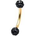 thumbnail image 3 of Anodized Titanium Curved Barbell 16G Eyebrow Ring with Ferido Ball Ends, 3 of 15