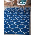 thumbnail image 1 of Unique Loom 3146407 Tapis Rectangulaire en Treillis Arrondi de 2 x 3 Pieds&44; Bleu Marine, 1 of 2