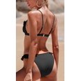 thumbnail image 4 of Charmo Womens Ruffle Bikinis Ribbed Triangle High Cut 2 Piece Bathing Suit, 4 of 7