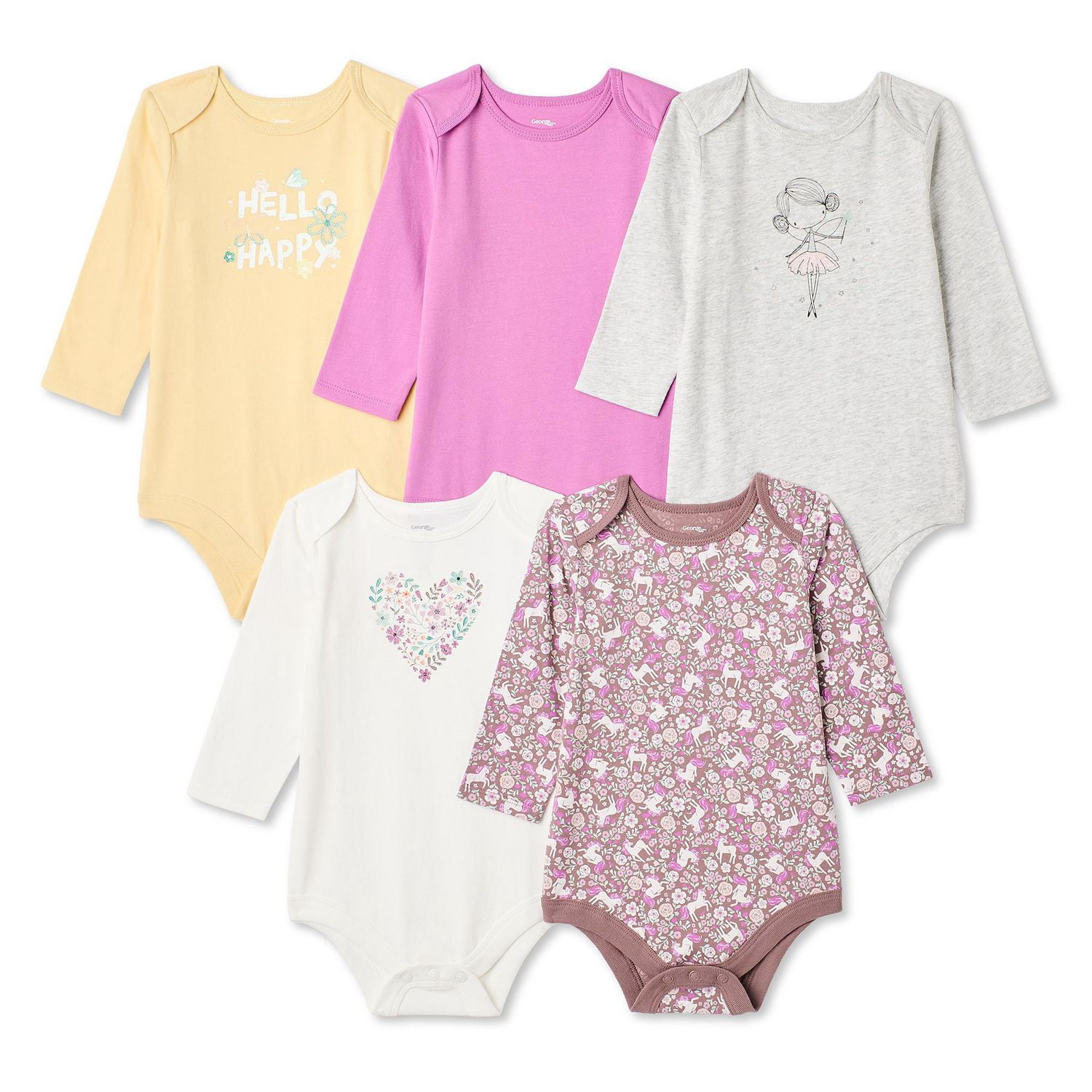 Lot de 5 cache-couches George pour bébés filles