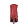 thumbnail image 3 of BLISSFUL STEP Bottines à Talons Aiguilles à Bout Pointu avec Fermeture Éclair pour Femmes Rouge 10, 3 of 8