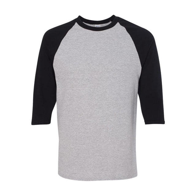 Gildan T-Shirt de Baseball en Coton Épais à Manches Raglan Trois-Quarts