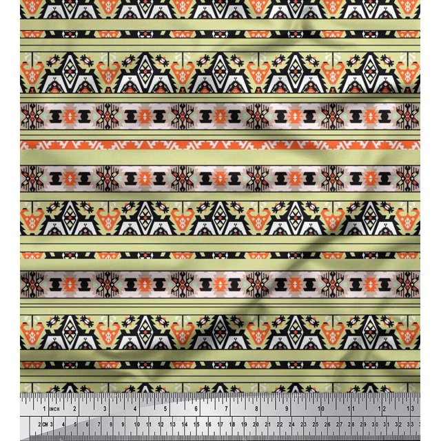 Soimoi Viscose Chiffon Fabric Aztec Southwestern Fabric Prints by Yard 42 Inch Wide