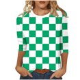 thumbnail image 2 of T-shirt Imprimé Chic pour Femme, Blouse Décontractée Tendance, Tissu Polyester Doux, Col Rond à Manches 3/4, Conçu pour un Usage Quotidien Polyvalent, 2 of 9