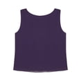 thumbnail image 3 of Oyolan Débardeur en Mousseline Uni pour Femme, Col Rond, Camisole Décontractée Sans Manches, Hauts Habillés, Violet, M, 3 of 5