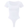 thumbnail image 5 of Kcodviy Combinaison Côtelée à Encolure Carrée pour Femmes, Short, Combinaison à Manches Courtes à Encolure Carrée pour Femmes, Justaucorps, Vêtements de Yoga, 5 of 5