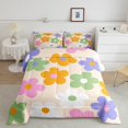 thumbnail image 1 of YST Ensemble de Couette en Duvet Taille Simple Style Années 70 Groovy, Ensemble de Housse de Couette Rétro à Marguerites Doux Collection de Lit, Literie Colorée Style Ferme Rustique Couette pour Chambre de Garçons Filles, 1 of 5