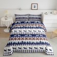 thumbnail image 2 of Wolf Animal Duvet Insert Queen,Botanical Pine Tree Down Comforter,Rustic Checkered Buffalo Plaid Comforter Set for Home Room Decor,Geometric Bear Paw Print Bedding Set with 2 Pillowcases,Reverse, 2 of 6