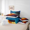thumbnail image 5 of YST Palm Leaf 7 Pcs Comforter Set Twin Size, Ocean Beach Down Comforter, Nature Theme Duvet Set, Sunset Hawaiian Sheet Set Bed In A Bag, 5 of 5