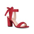 thumbnail image 1 of BLISSFUL STEP Women's Sandals Ankle Tie Back Open Toe Block Heels Red 11, 1 of 8