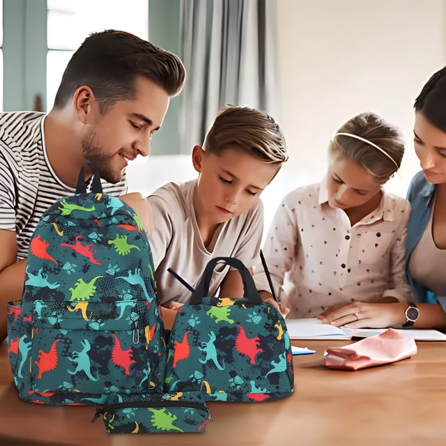 Kids Backpack Set with Lunch Bag & Pencil Case - Large Capacity 3-Piece Set for Boys and Girls, Durable School Backpack for Elementary Students