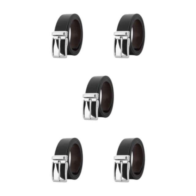 Langgg Mens Belt Handmade With Meticulous And Precise Craftsmanship For Any Occasion L63 Chromium Black 5Set