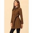 thumbnail image 3 of INSPIRE CHIC Manteau Long Trench Élégant d'Hiver pour Femme à Col à Revers Brun P, 3 of 5