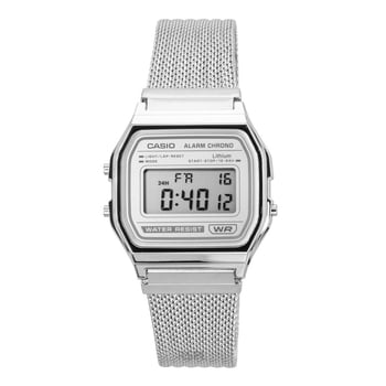 Casio Vintage Digital Stainless Steel Mesh Bracelet Quartz A158WEM-7 Unisex Watch