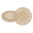 thumbnail image 1 of 100 Pcs Napperons en Papier, Napperons en Dentelle de 4,5 Pouces, Napperons en Papier Jetables Brun, 1 of 7