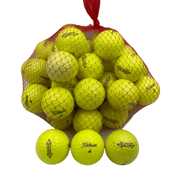 Golf Ball Planet - Tour Speed Yellow Recycled Golf Balls for Titleist (50 Pack, 3A / Good)