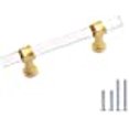 thumbnail image 3 of 10 Pack Peaha Acrylic Drawer Pulls Brass Cabinet Pulls - PH 9165GD102 Kitchen Cabinet Pulls Brushed Brass Cabinet Hardware 4in Hole Center, 6-2/5 Inch Overall Length, 3 of 15