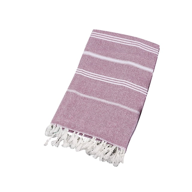 Serviette de Plage Turque Antiadhésive Motif Rayé Sable pour Adultes Châle de Sauna Extérieur