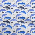 thumbnail image 1 of oneOone Velvet Medium Blue Fabric Beach Dolphin Sewing Craft Projects Fabric Prints By Yard 58 Inch Wide, 1 of 4