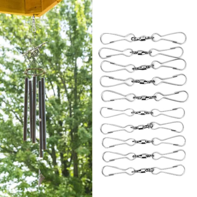 360rotating Wind Chime Hook, Swivel Hooks Silver White Durable For Windmills For Outdoors