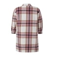 thumbnail image 3 of Women Plaid Windbreaker Coat Button-down Long Sleeve Lapel Jacket With Pockets Fall Spring Outwear, 3 of 6