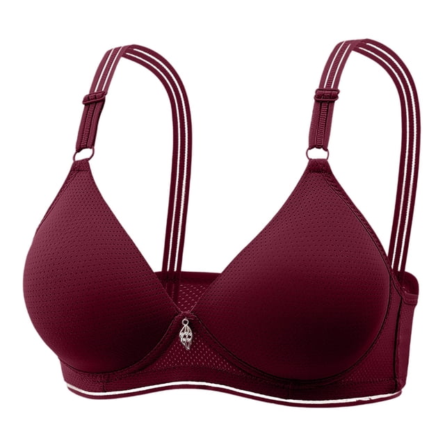 Kcodviy Women Lace Back Button Womens Bras Shaping Cup Adjustable Shoulder Women Bras Plus Size Pack Strap Large Size Underwire Women Bras Wireless Padded Bra