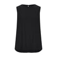 thumbnail image 4 of AherBiu Camisoles pour Femmes Décontractées à Col Rond, Couleur Unie, Sans Manches, Coupe Ample, Fente Latérale, Fluides, Camis, Chemises, Hauts, 4 of 6