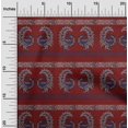 thumbnail image 1 of oneOone Polyester Lycra Fabric Peacock Block Printed Craft Fabric BTY 56 Inch Wide, 1 of 4