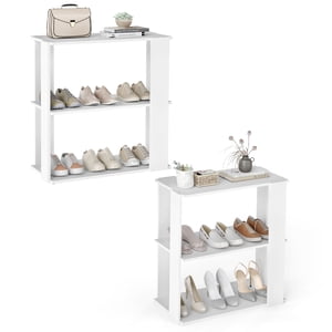 Gymax 2 Sacs de chaussures Pcs pour Closet3-Tier Étagères de l'organisateur de chaussures avec dispositif anti-stop